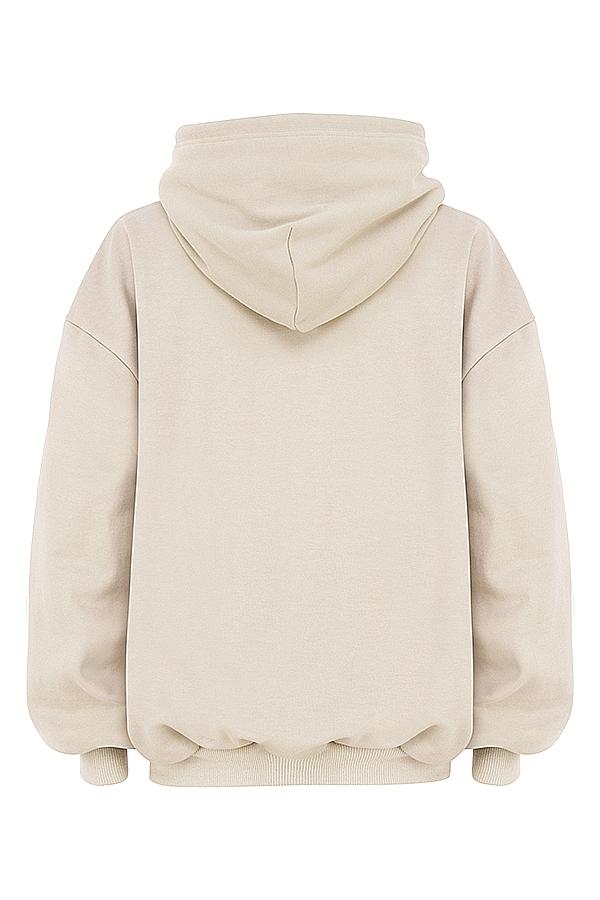 Halo  oatmeal cotton fleece-back oversized hoodie Product Image