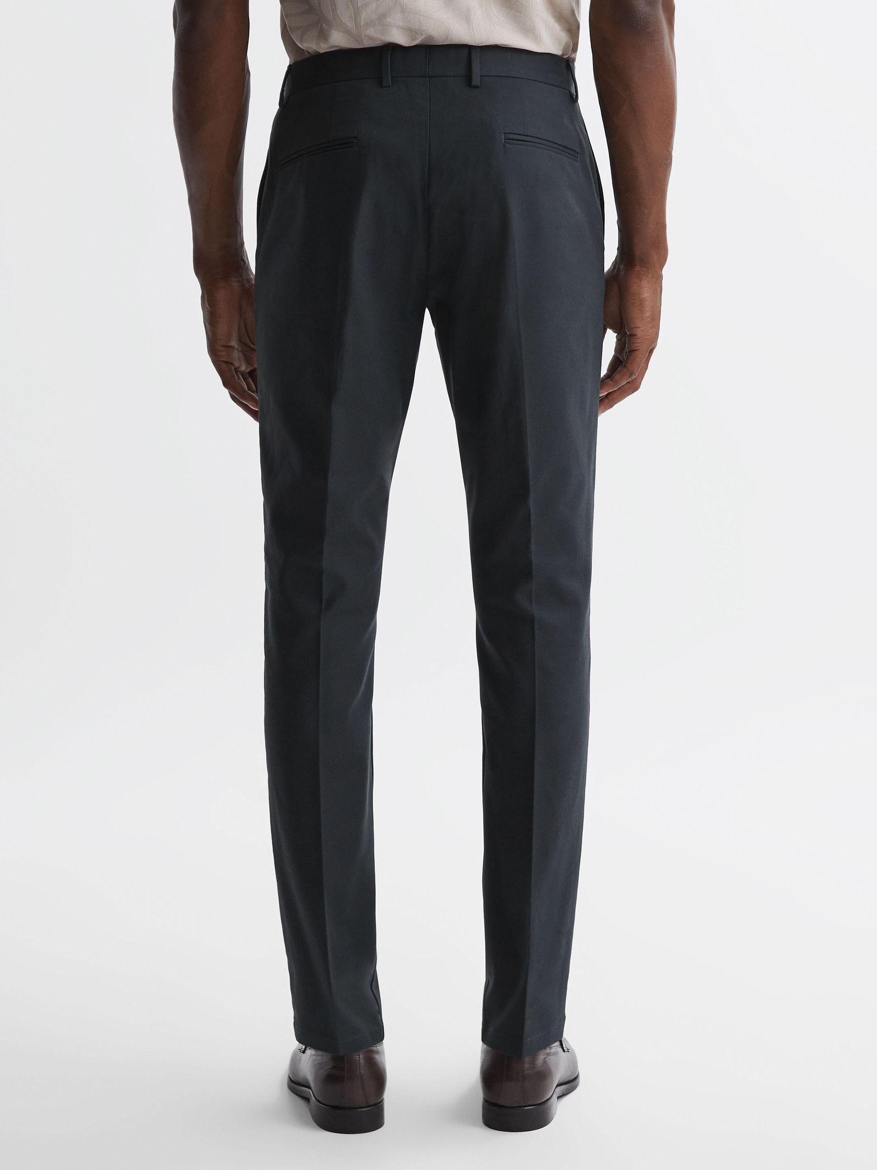 Slim Fit Cotton Blend Chinos in Steel Blue Product Image