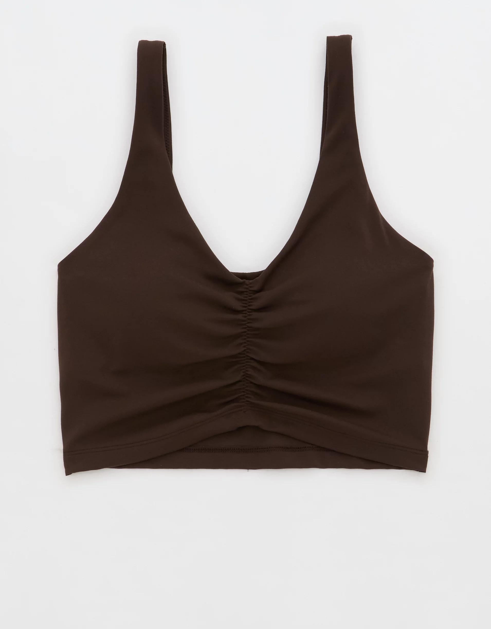 OFFLINE By Aerie Real Me Low Key Ruched Longline Sports Bra Product Image