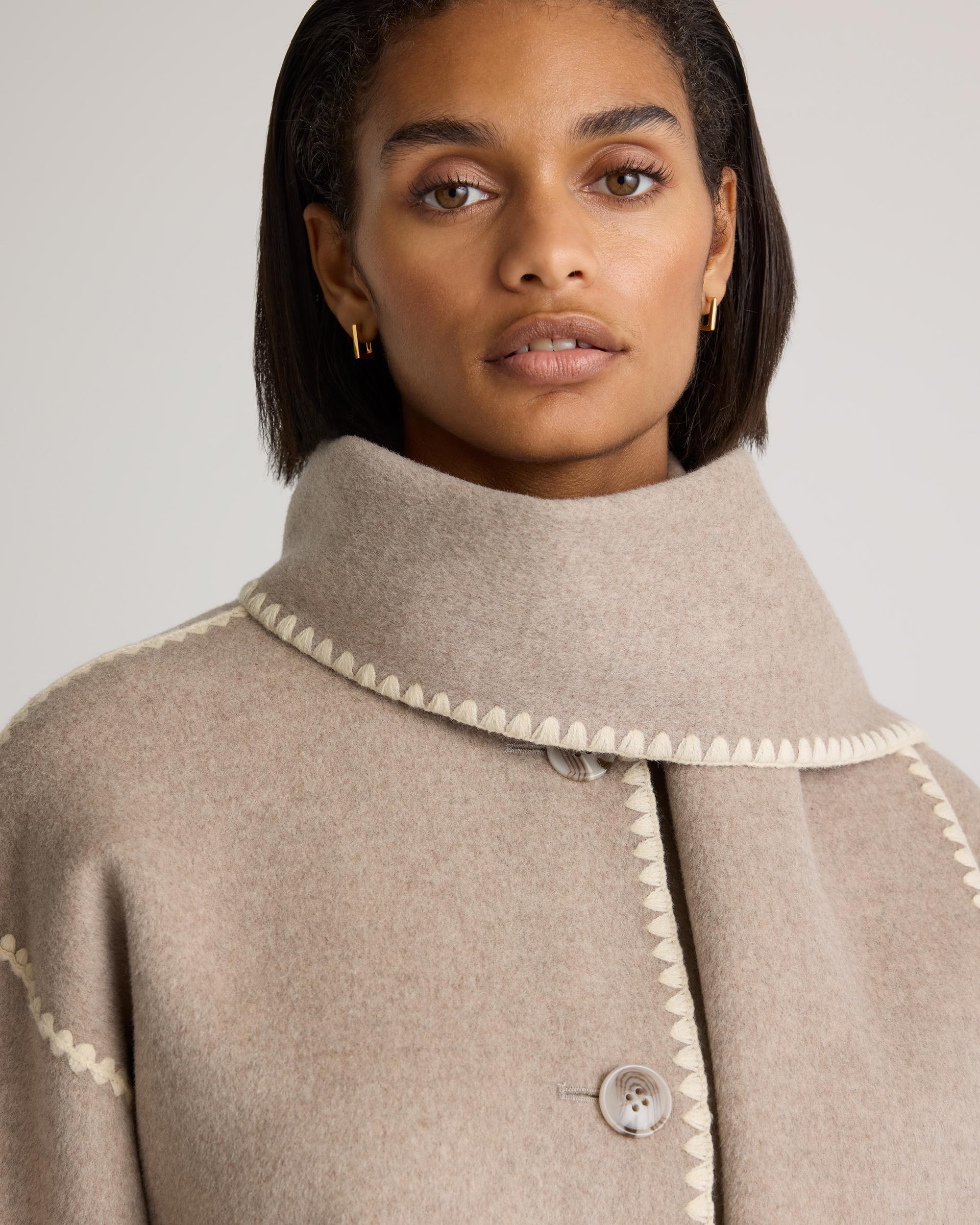 Quince | Women's Double-Faced Merino Wool Scarf Coat Product Image