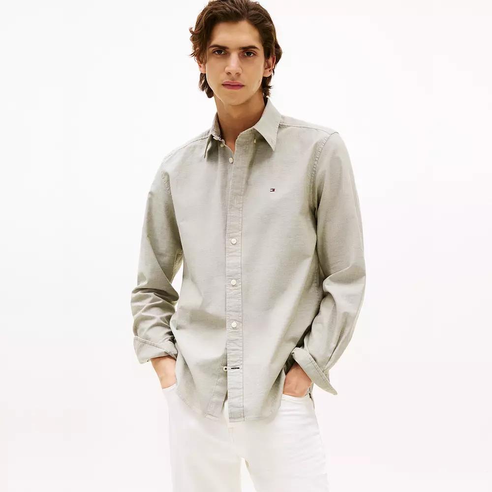 Men's Tommy Hilfiger Regular Fit Essential Stretch Oxford Shirt,  Product Image