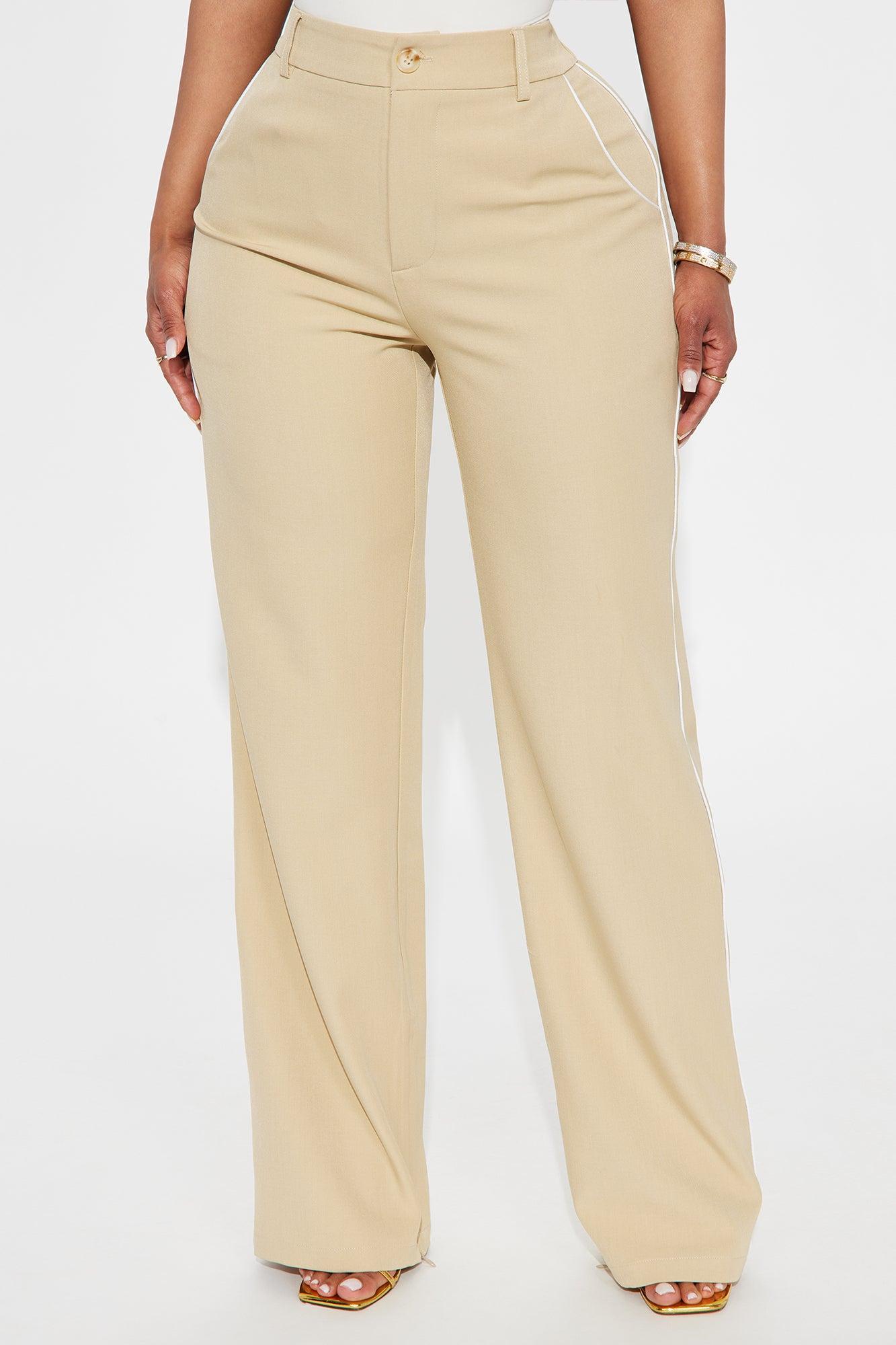 Camryn Wide Leg Trouser Pant - Khaki Female Product Image