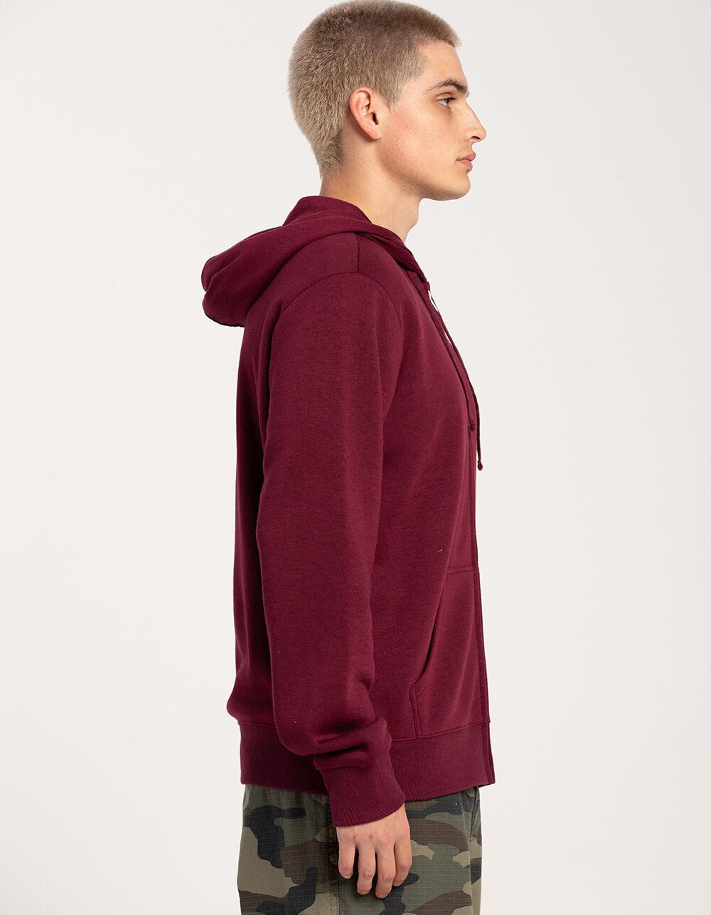 RSQ Mens Full Zip Fleece Hoodie - BURGUNDY Product Image