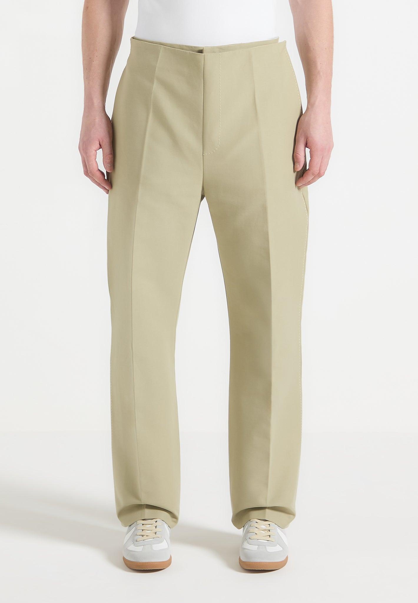 Henri - Foldover Trousers - Sage Male Product Image