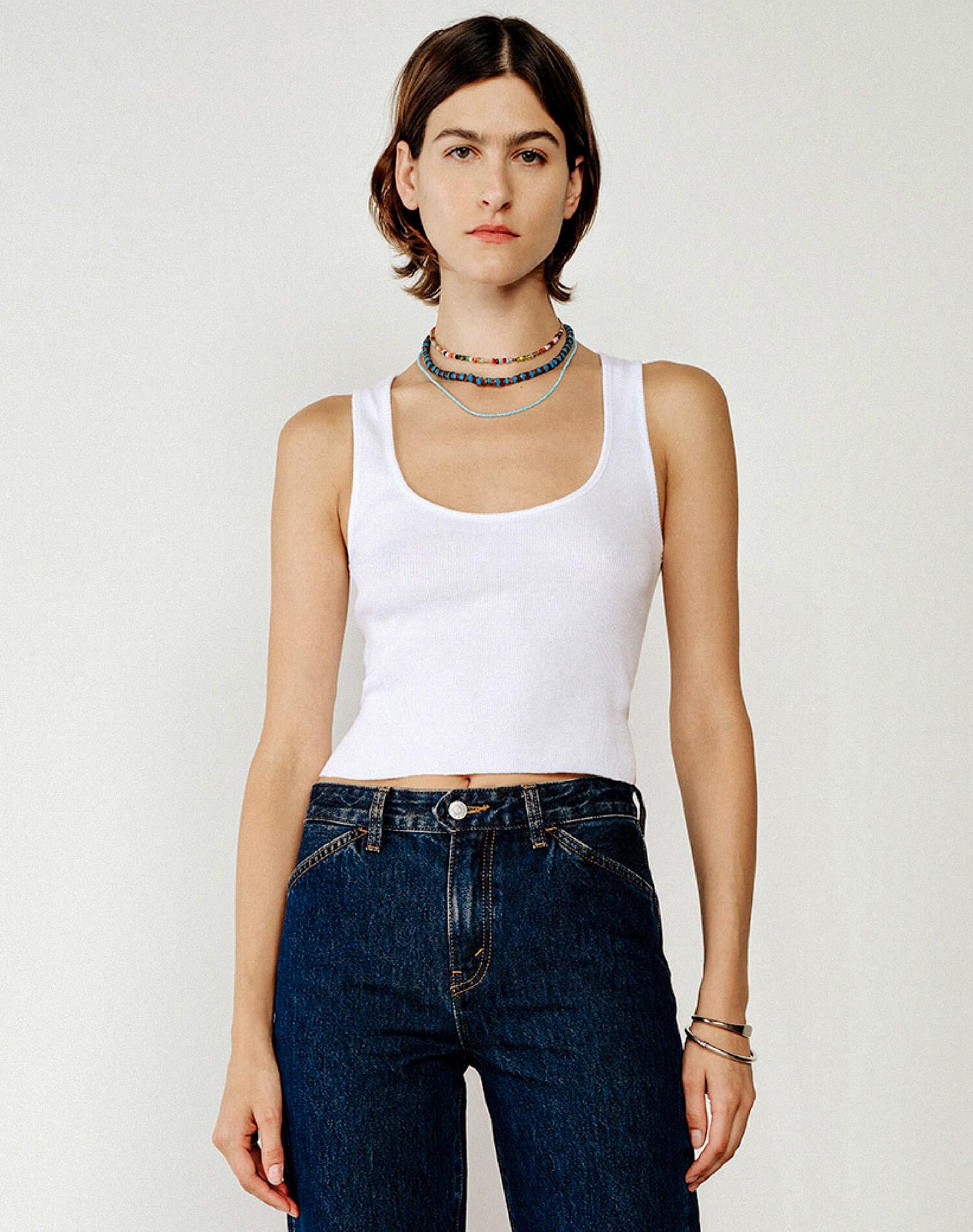 Hanes Cut Off Tank - Optic White Product Image