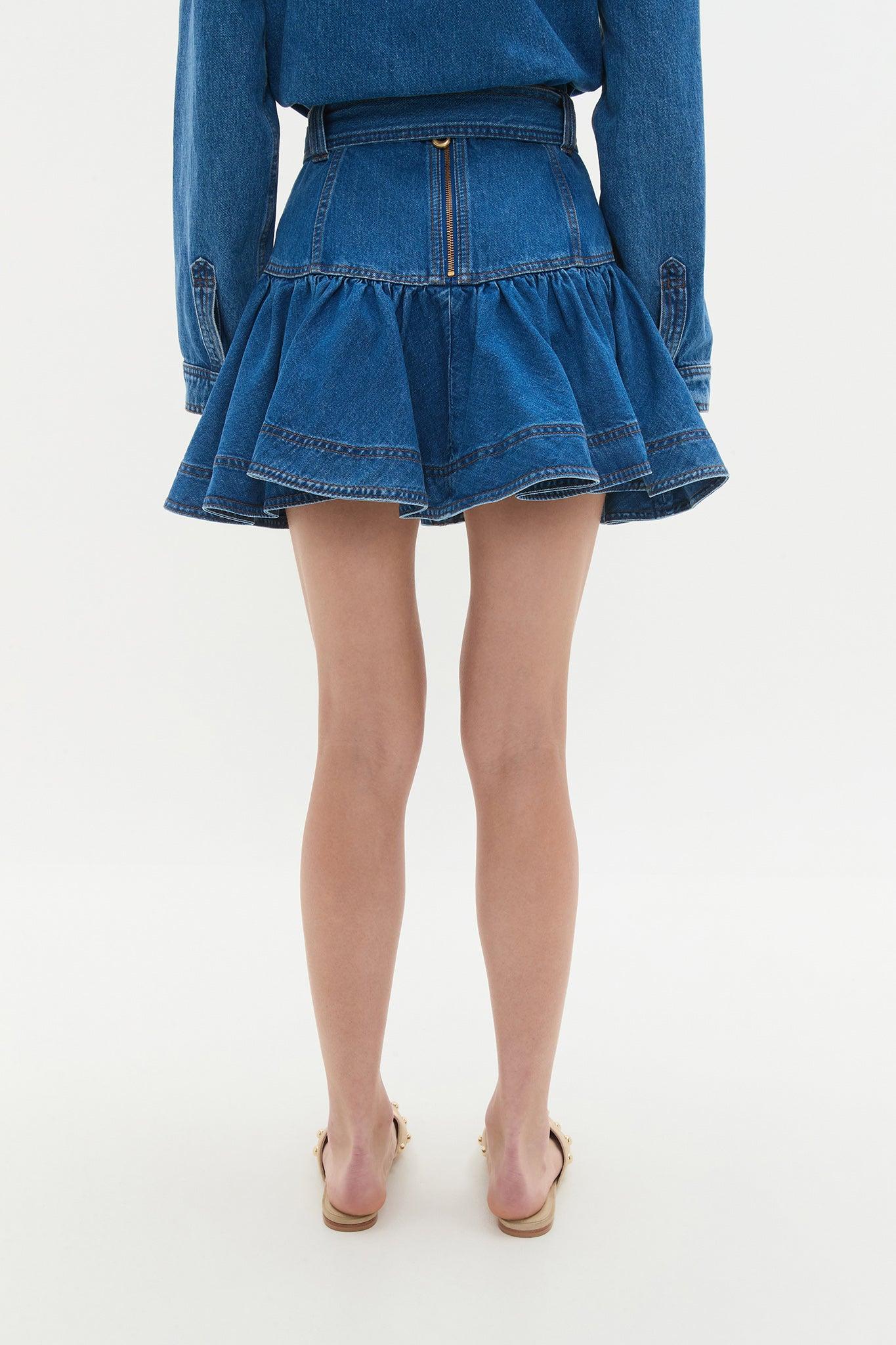 Elena Denim Mini Skirt Product Image