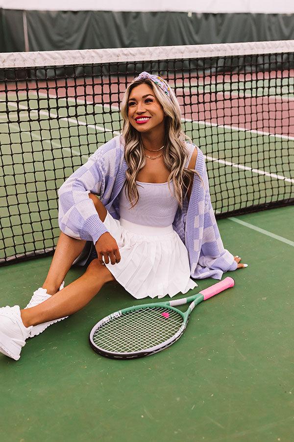 Cuteness On Repeat Ribbed Crop Tank In Light Lavender Product Image