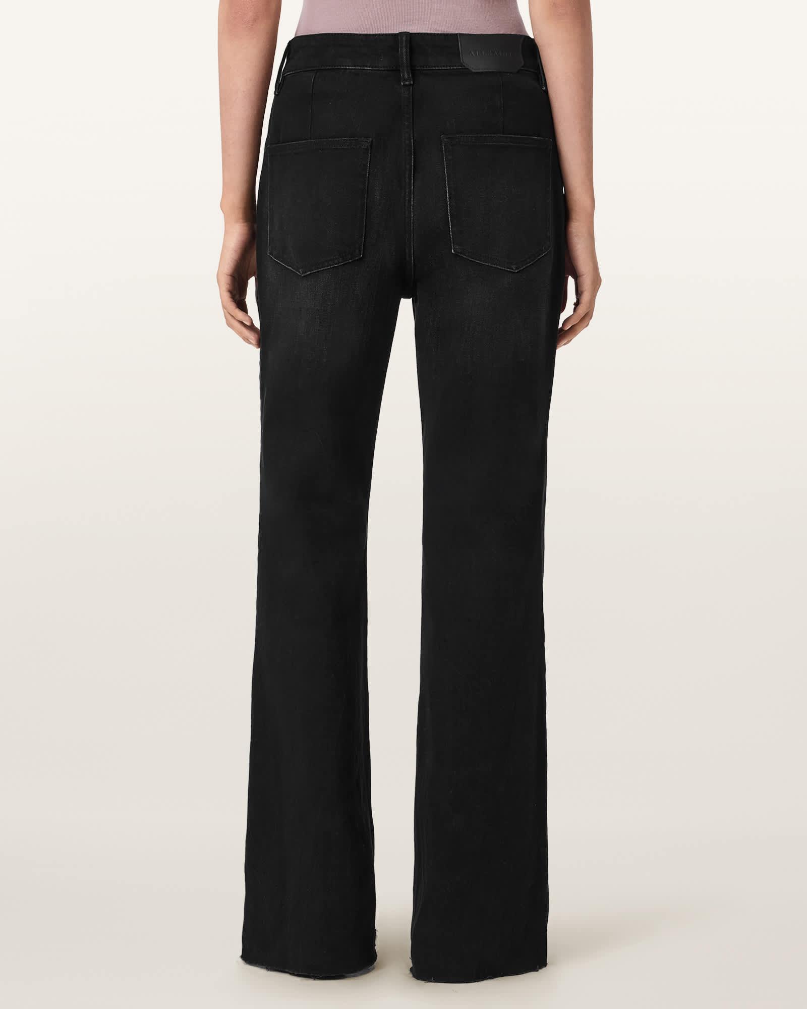 Ember Flared Denim Jeans Washed Black | ALLSAINTS US Product Image