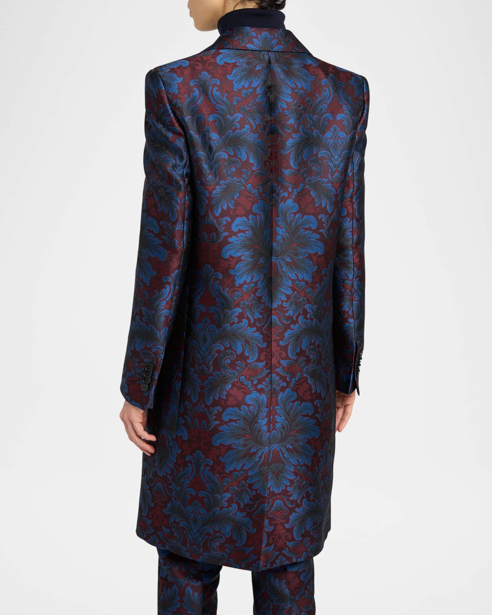 Floral Brocade Single-Breasted Princess Coat Product Image