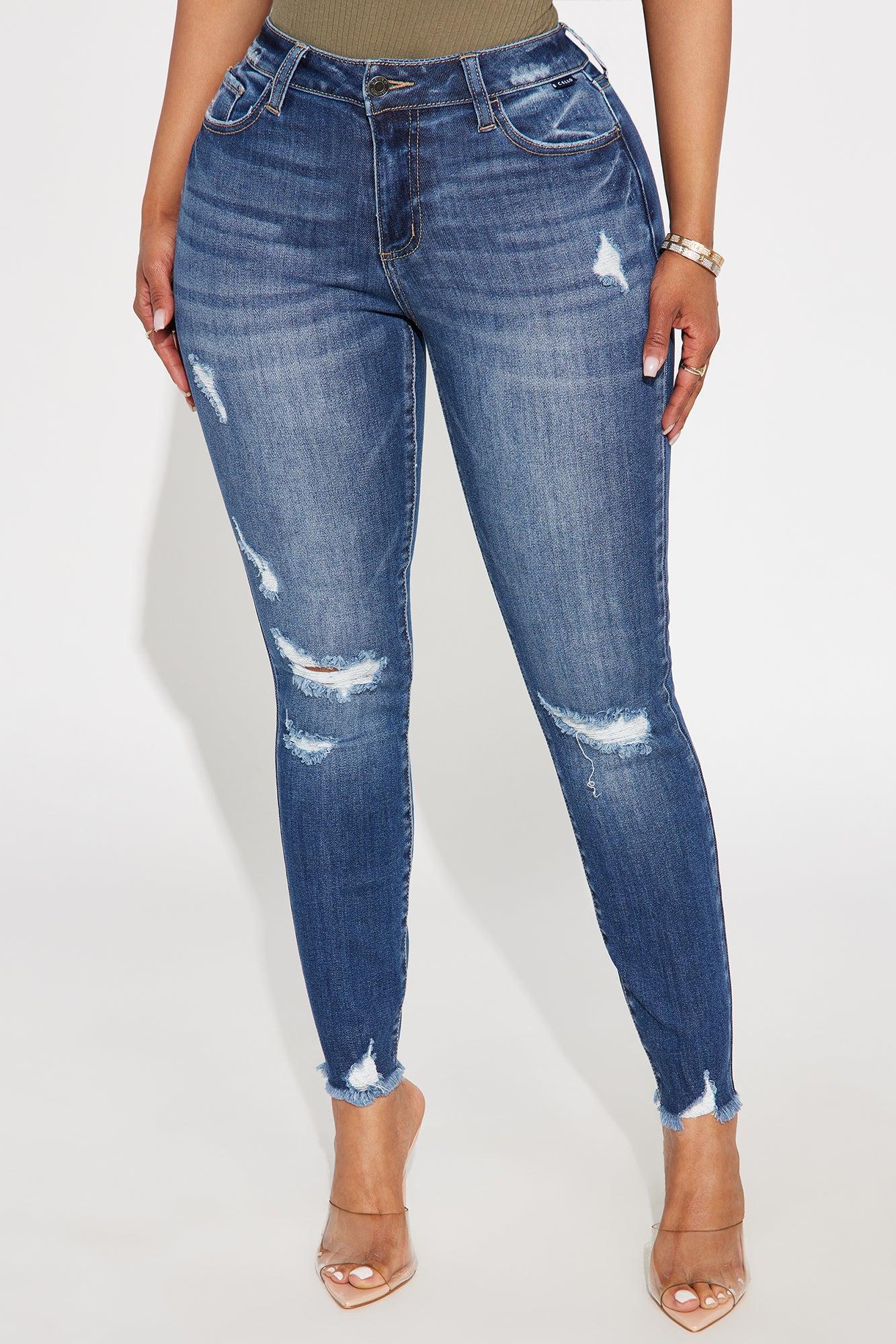 In My Opinion Ripped Skinny Jeans - Dark Wash Female Product Image