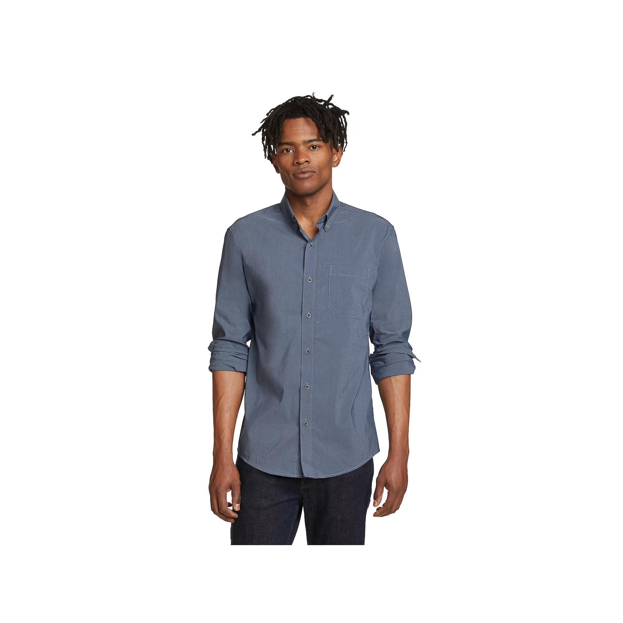 Men's Eddie Bauer UPF 50 Voyager Long Sleeve Button-Down Shirt,  Product Image