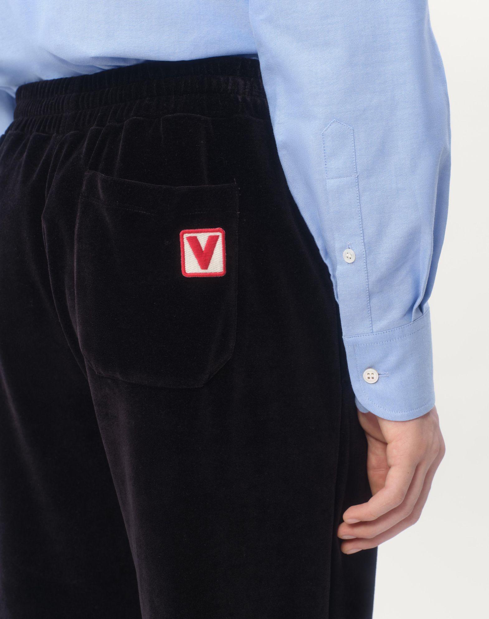 Chenille Jogging Pants With Chez Valentino Patch Product Image