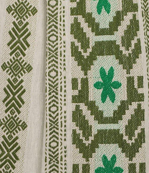 ELAN Geometric Print Tassel Split V-Neck Sleeveless Midi Dress Product Image