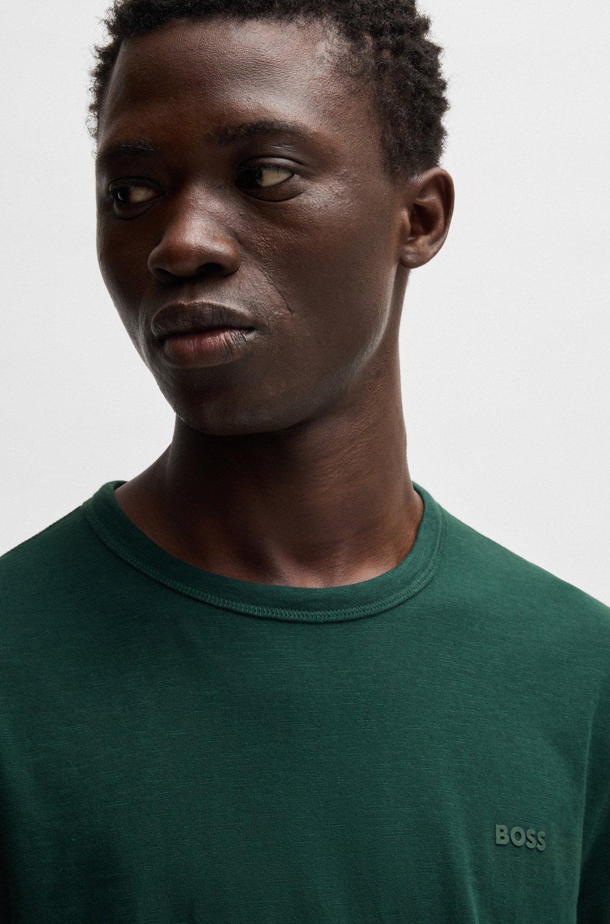 Regular-fit T-shirt in cotton with mouline logo Product Image