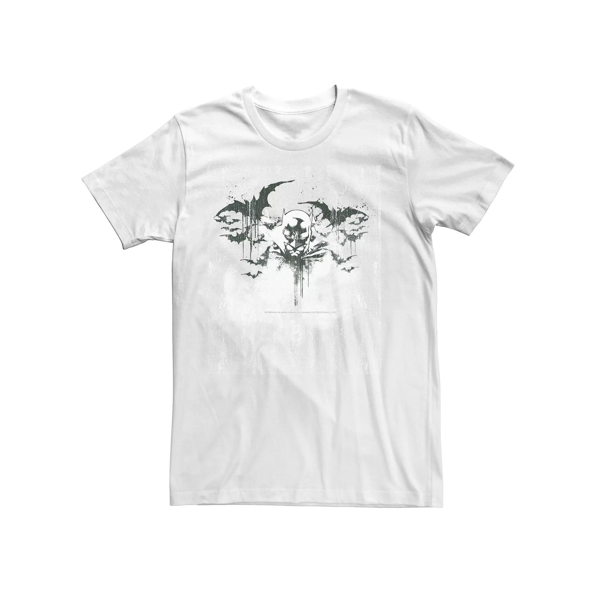 Men's DC Comics Batman Paint Drip Tee, Size: XL, White Product Image
