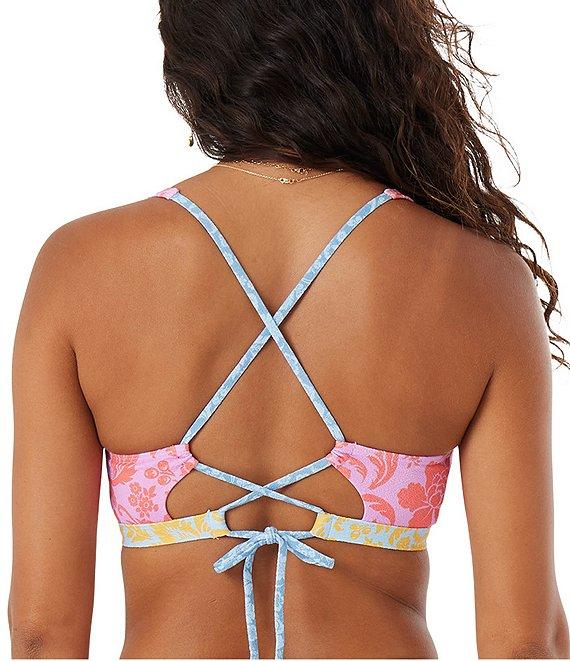 Roxy Tapestry Patchwork Texture Low Waist Hipster Swim Bottom Product Image