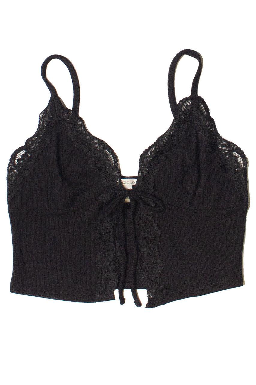 Tie Front Lace Trim Cami Product Image