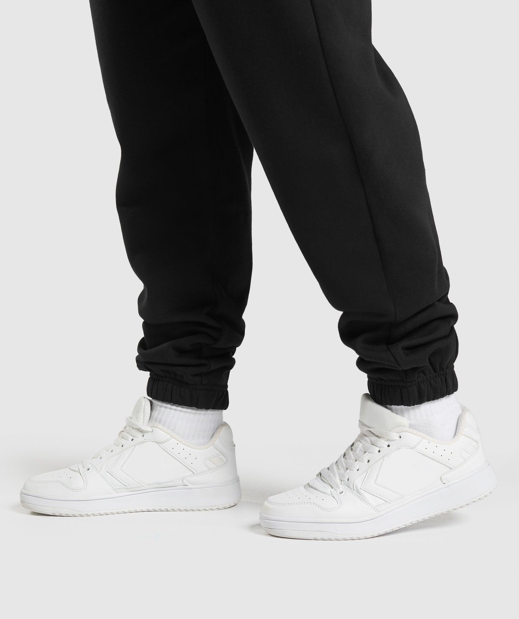 Gymshark Lifting Essentials Graphic Brushed Oversized Joggers - Black Female Product Image