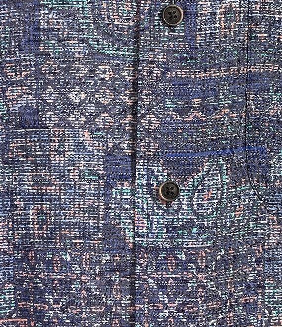 Roundtree & Yorke Big & Tall Short Sleeve Patchwork Print Hangout Sport Shirt Product Image