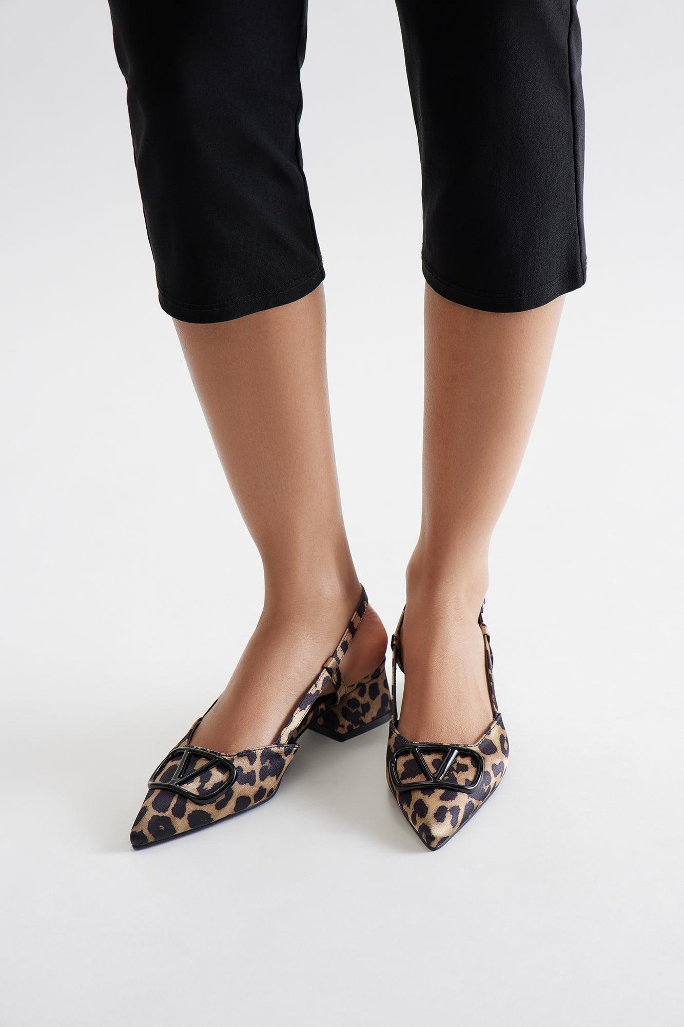 Clementine Slingback Kitten Heels - Leopard Product Image