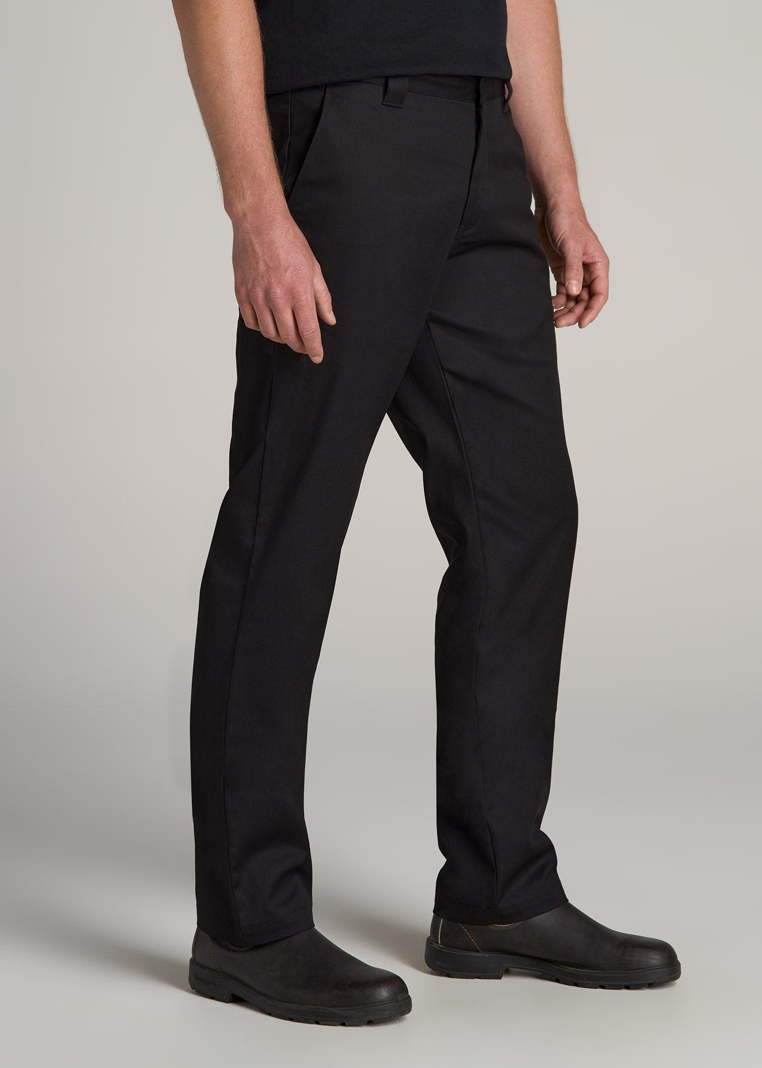 LJ&S Stretch Twill STRAIGHT-LEG Work Pants for Tall Men in Black Male Product Image