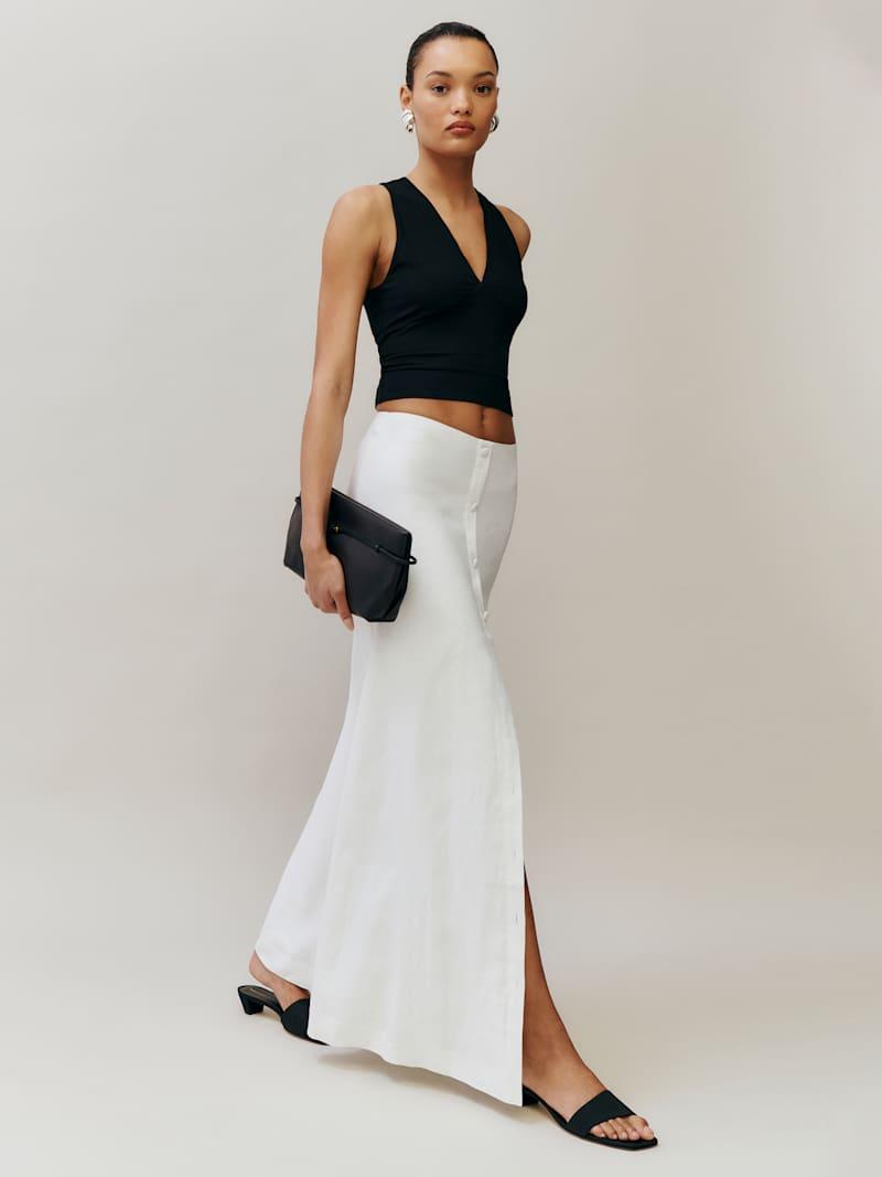 Petites Andi Linen Maxi Skirt Product Image