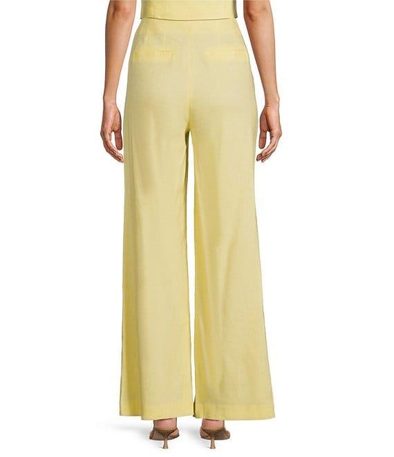 Antonio Melani Melinda Linen Blend Pleated Straight Leg Pants Product Image