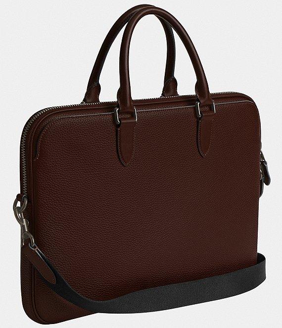 COACH Gotham Pebble Leather Slim Briefcase Product Image