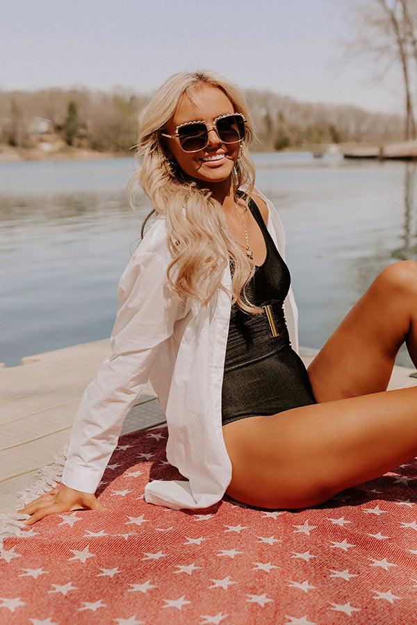 Palm Trees And Pina Coladas Embroidered Button Up Product Image