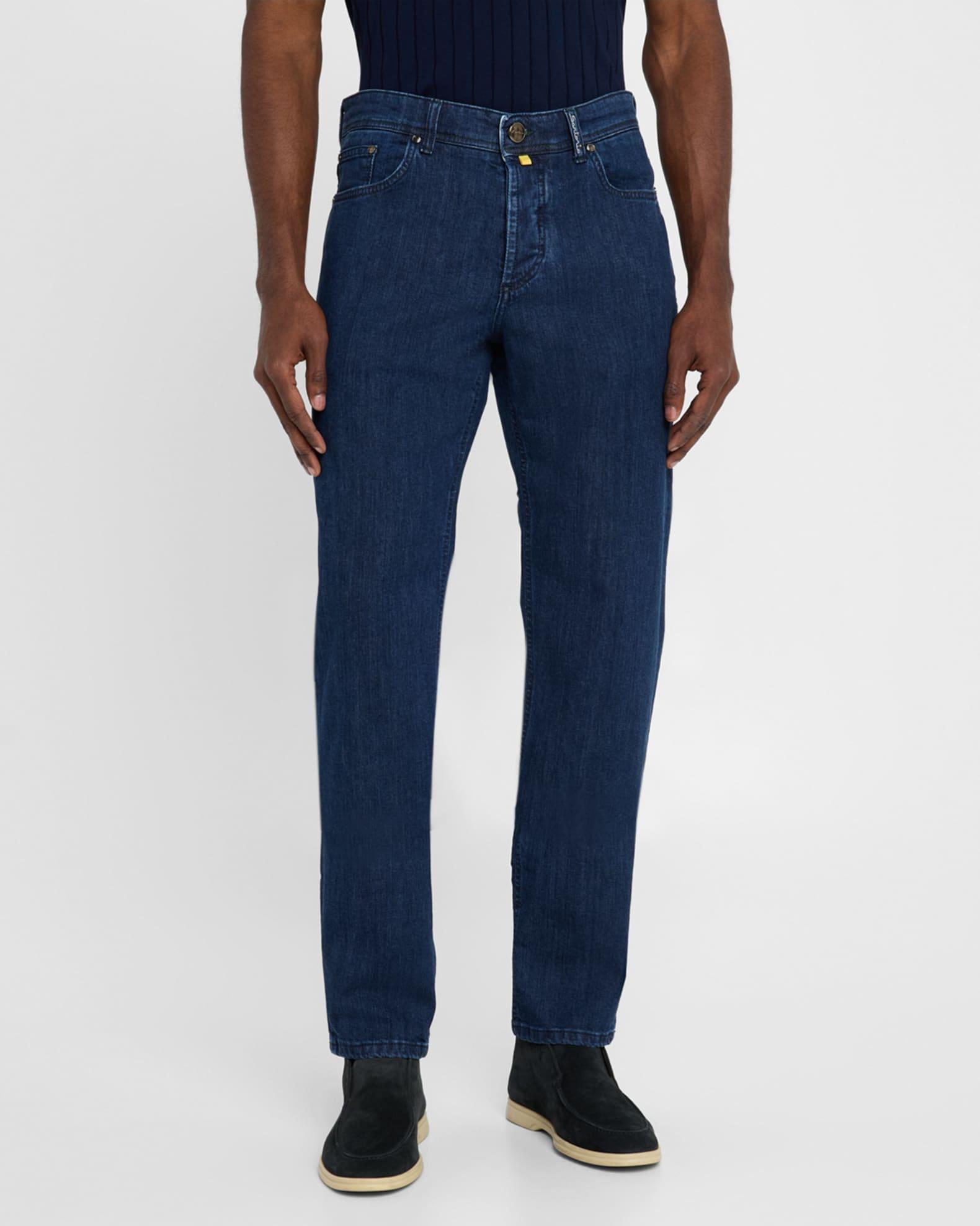 Men's Medium-Wash Denim Jeans Product Image