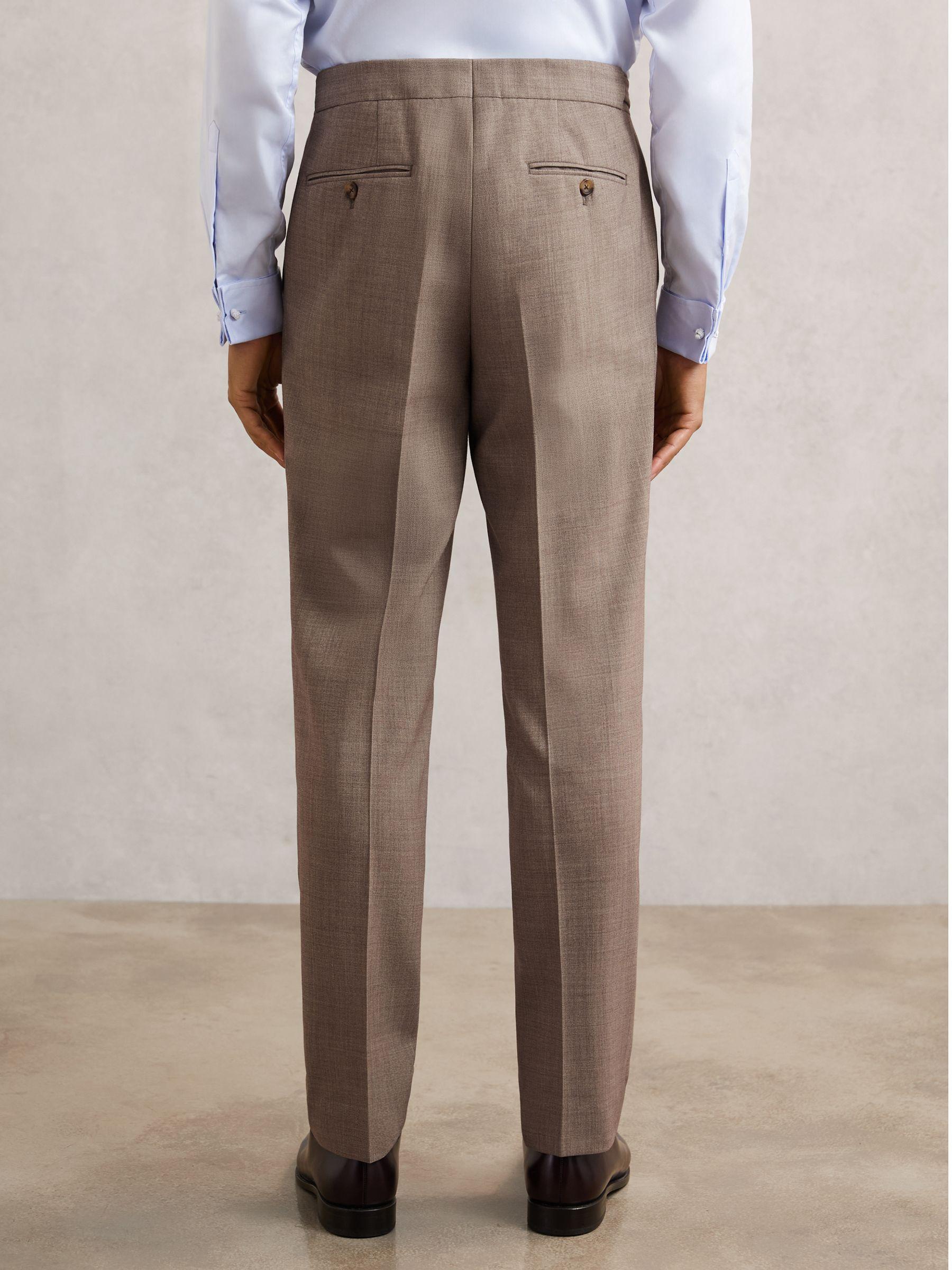Slim-Fit Textured Suit Trousers With Wool in Brown Product Image