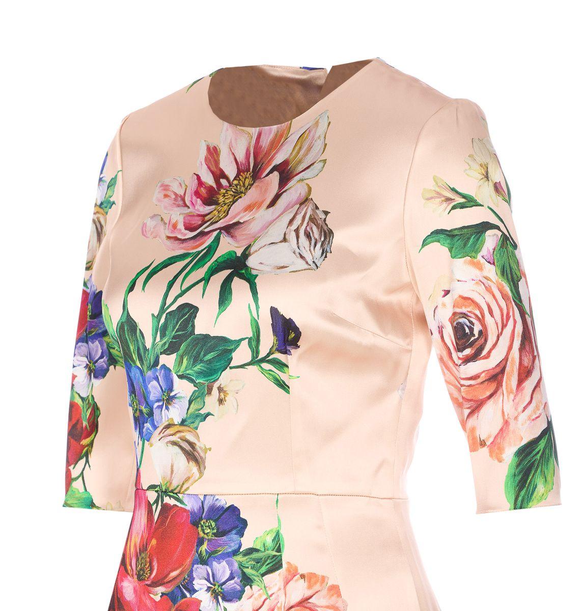 DOLCE & GABBANA Women Flower Print Midi Dress In Neutral Product Image