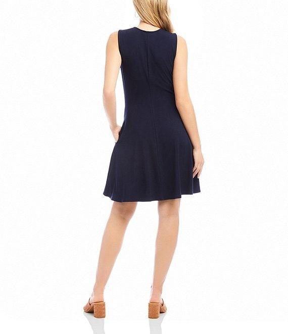 Karen Kane Jersey Knit Scoop Neck Sleeveless Fit-And-Flare Dress Product Image