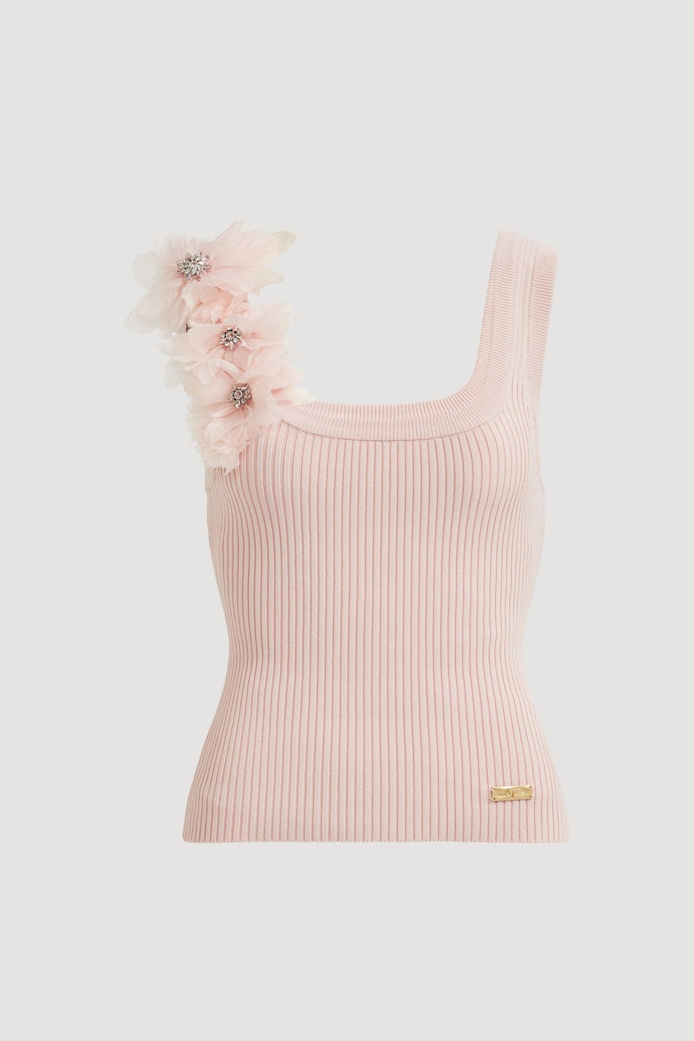 Pamela Flower Knit Tank-TEA BLOSSOM / XXS Product Image