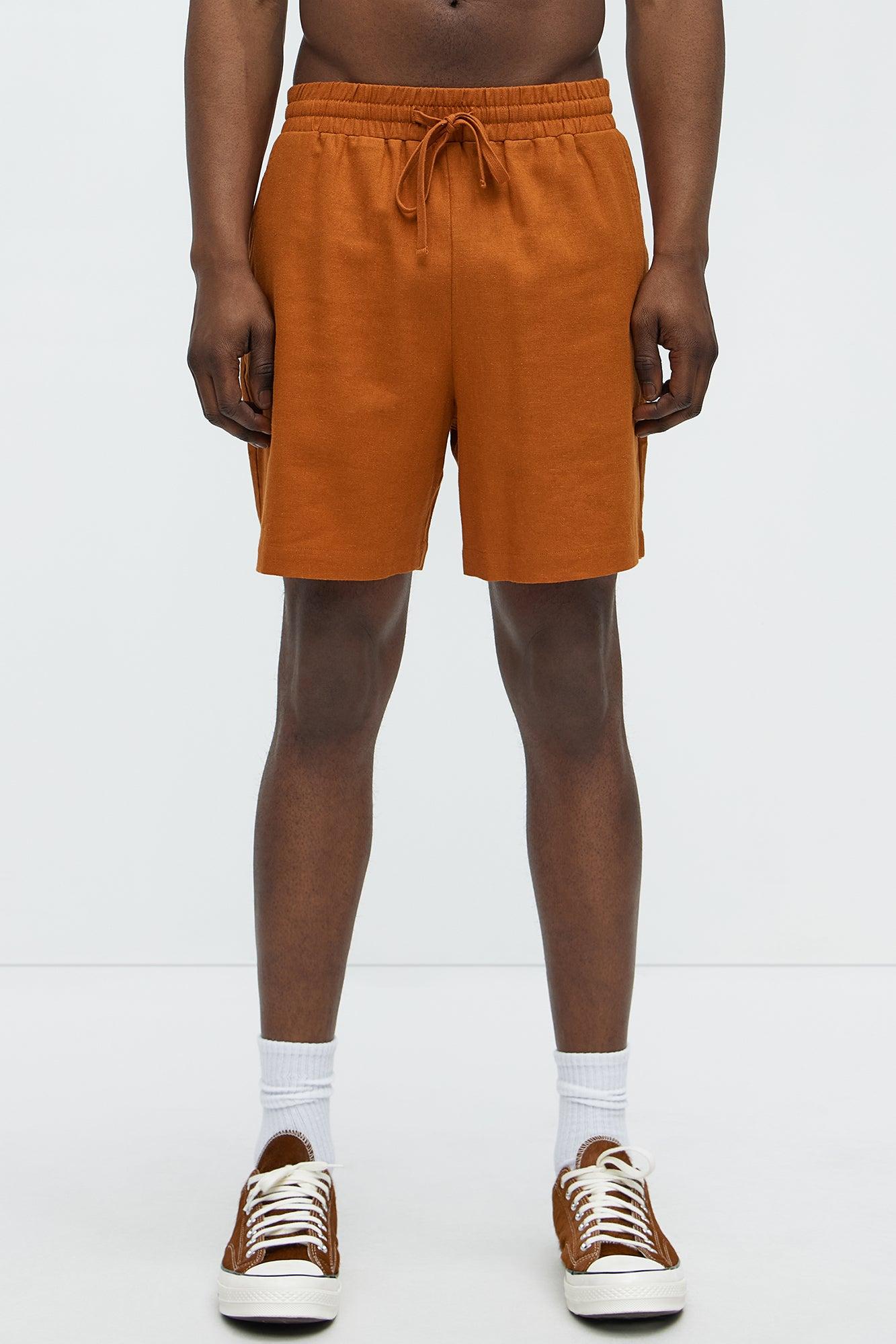 Bahamas Linen Shorts - Rust Product Image