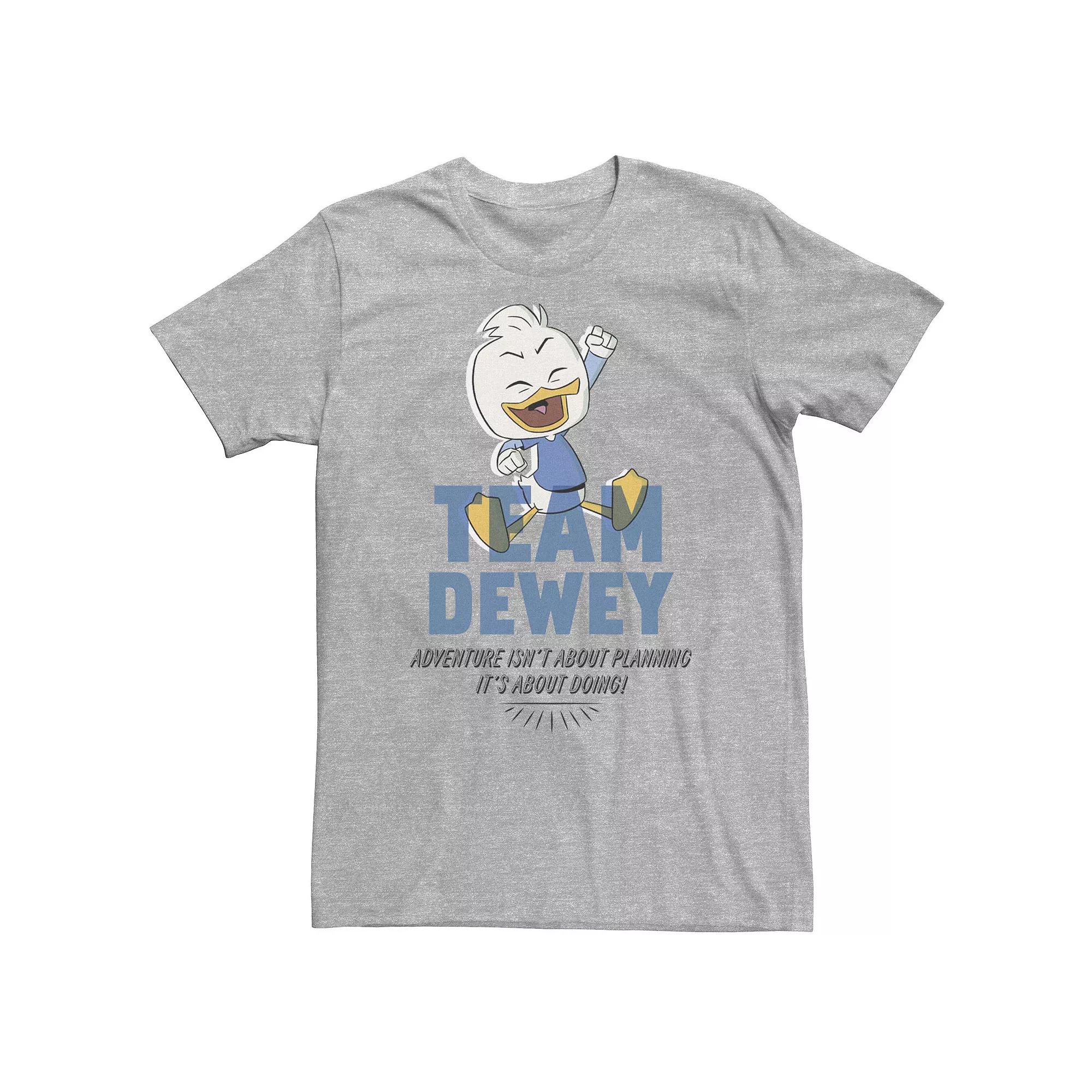 Big & Tall Disney DuckTales Team Dewey Adventure Is About Doing Tee, Men's, Size: 3XL Tall, Athletic Grey Product Image
