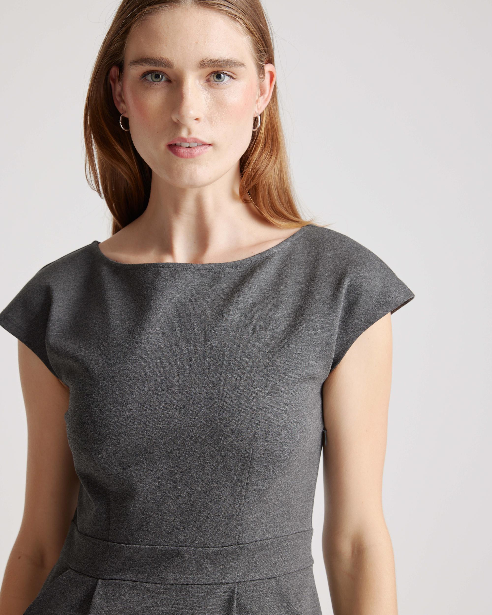 Quince | Women's Ultra-Stretch Ponte Cap Sleeve Dress Rayon Product Image