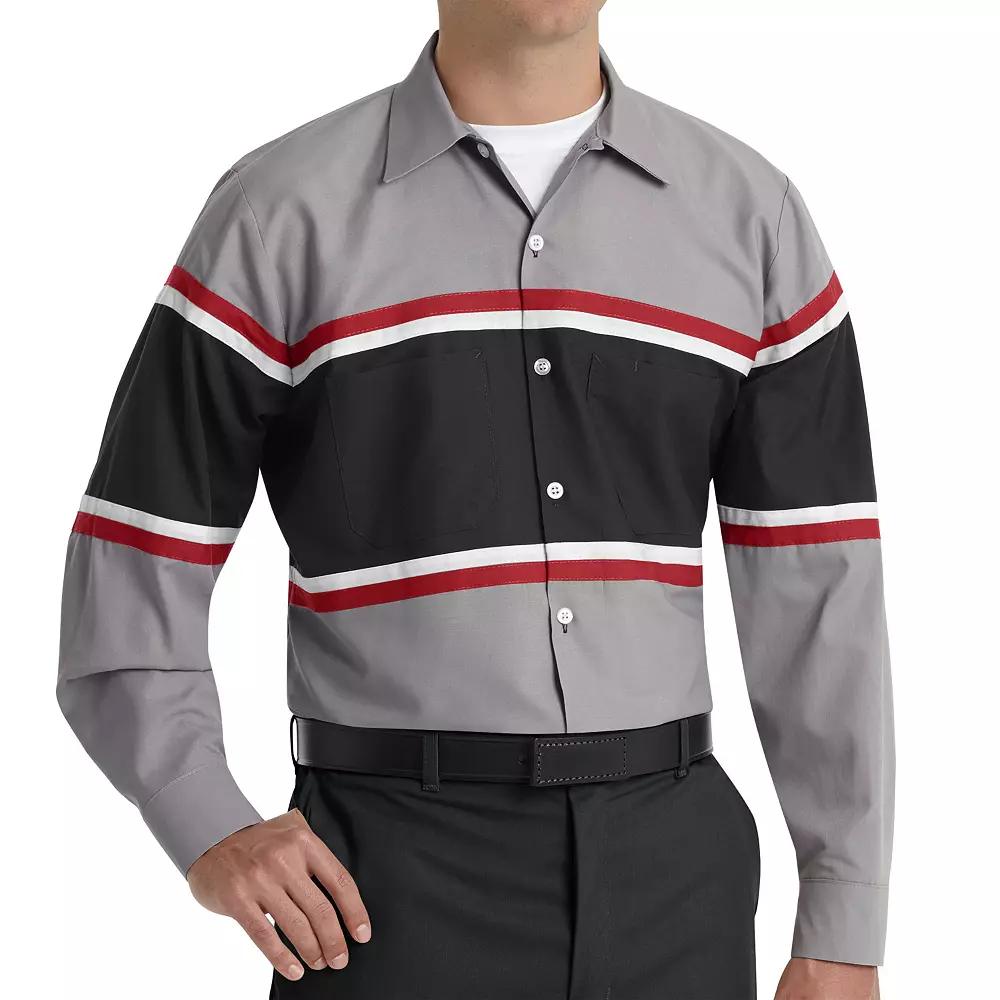 Mens Red Kap Classic-Fit Long Sleeve Technician Button-Down Work Shirt Product Image
