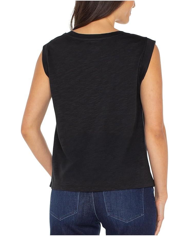 Petite Sleeveless Woven to Knit Top Product Image