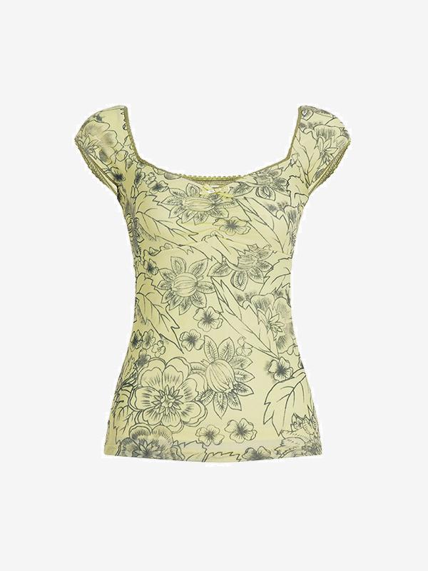 Summer Lace Patchwork Short Sleeves Product Image