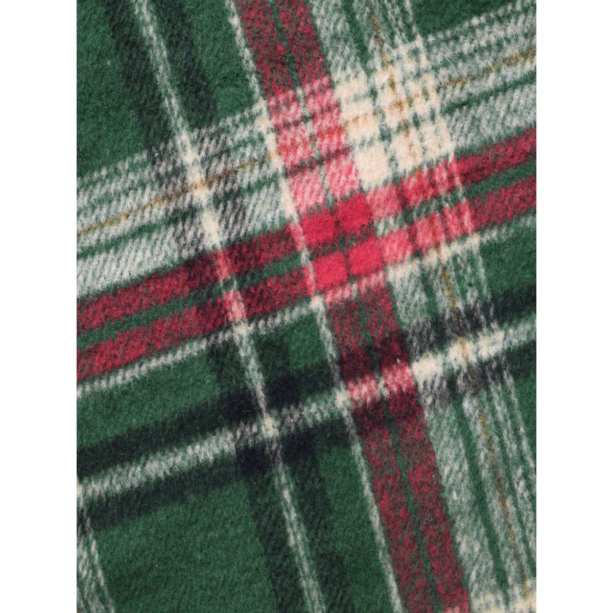 Plus Size Plaid Pattern Elastic Waist A-line Mini Skirt Women DarkGreen Retro Low stretch Slanted pocket Elegant Skirts BloomChic 22-24/3X Product Image