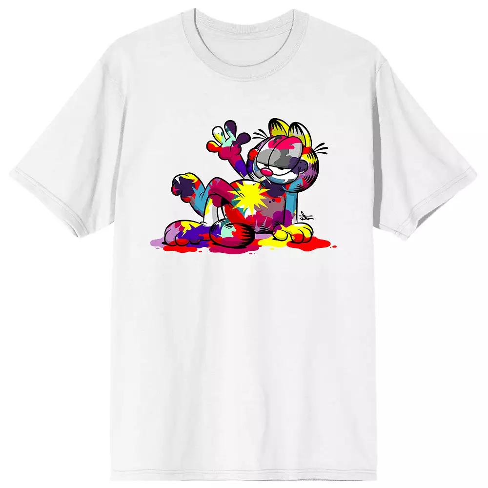 Men's Garfield Multicolored Paint Graphic Tee,  Product Image