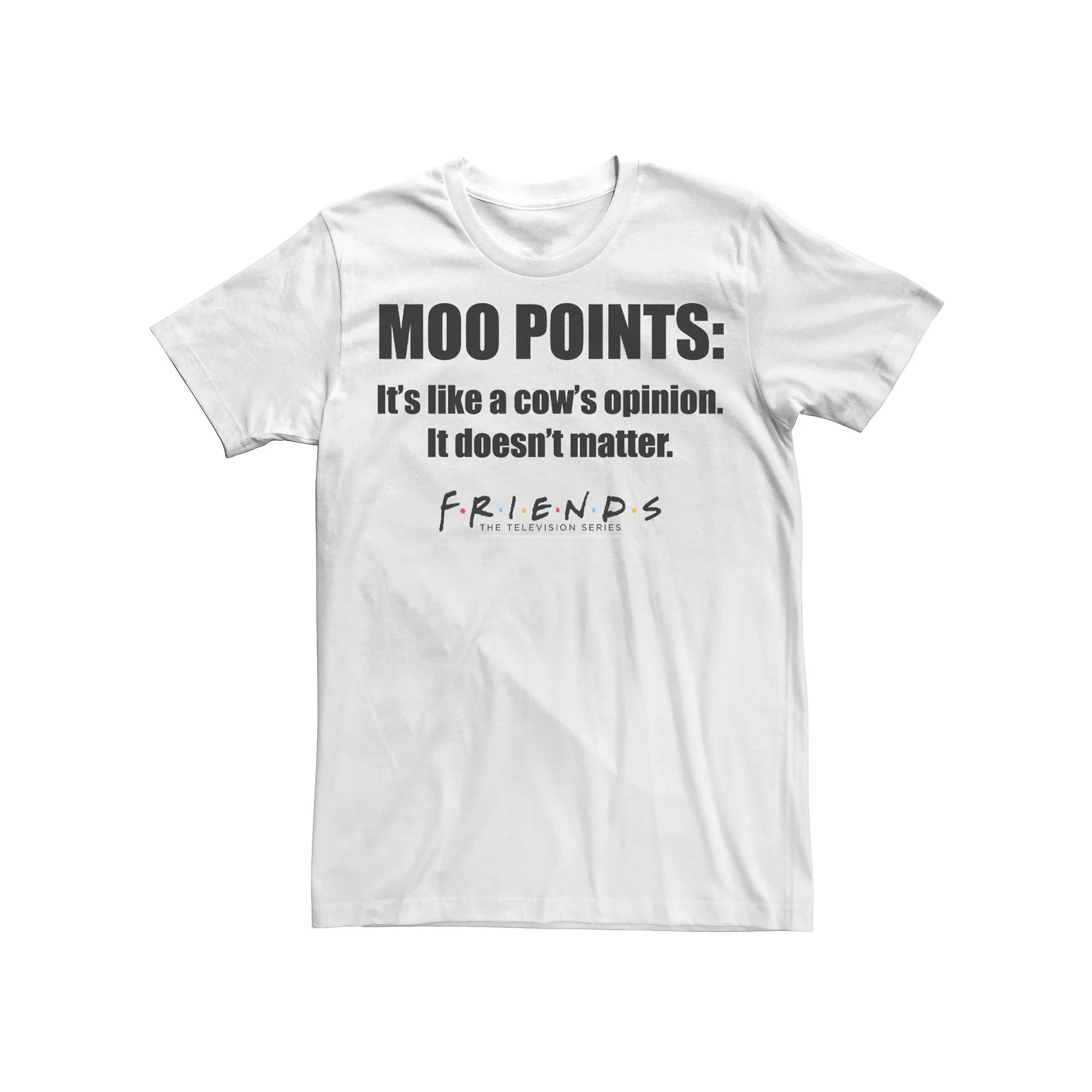 Men's Friends Moo Points It's Like A Cow's Opinion White Quote Tee,  Product Image
