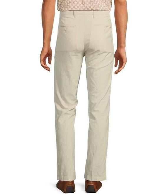 Roundtree & Yorke Andrew Fit Flat Front Solid Linen Chinos Product Image