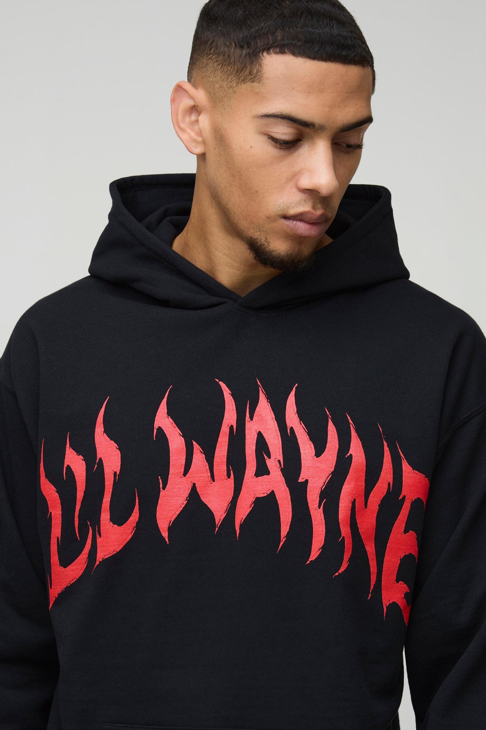 Oversized Lil Wayne License Print Hoodie | boohooMAN USA Product Image