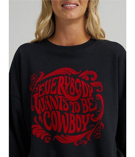 Wrangler® Long Sleeve Crew Neck Everybody Wants To Be A Cowboy T-Shirt Product Image