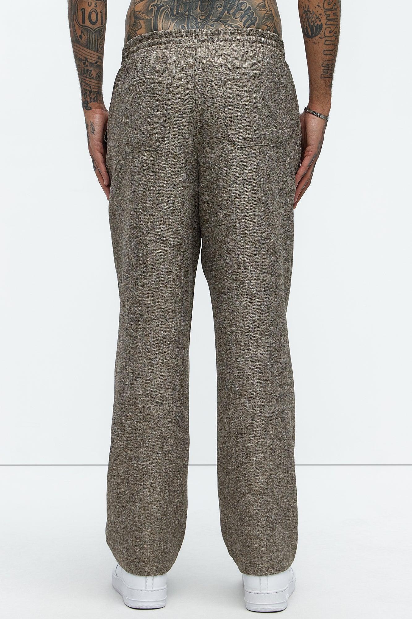 Canary Textured Straight Pants - Brown Product Image