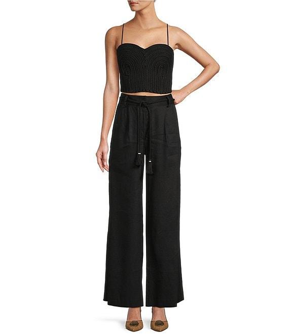 Antonio Melani x Style by Simkins Fran Linen Blend Coordinating Rope Belt Pants Product Image