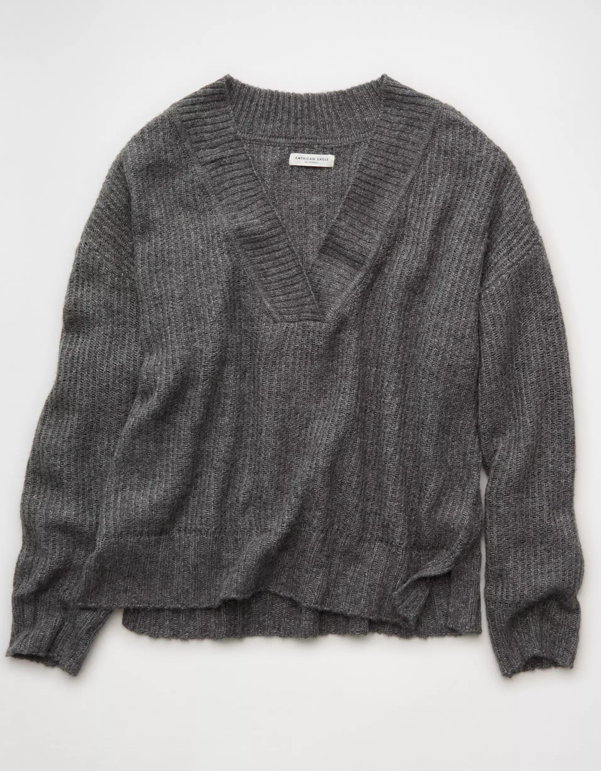 AE Whoa So Soft Oversized V-Neck Sweater Product Image
