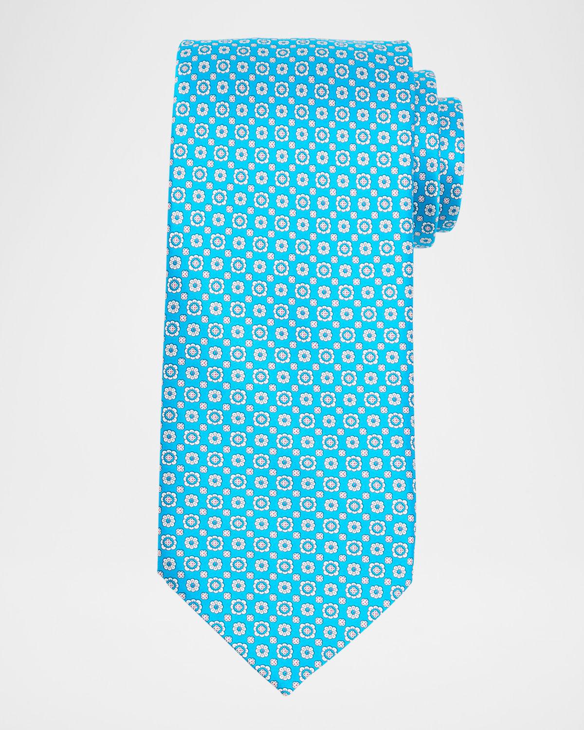 Mens Micro-Floral Silk Tie Product Image